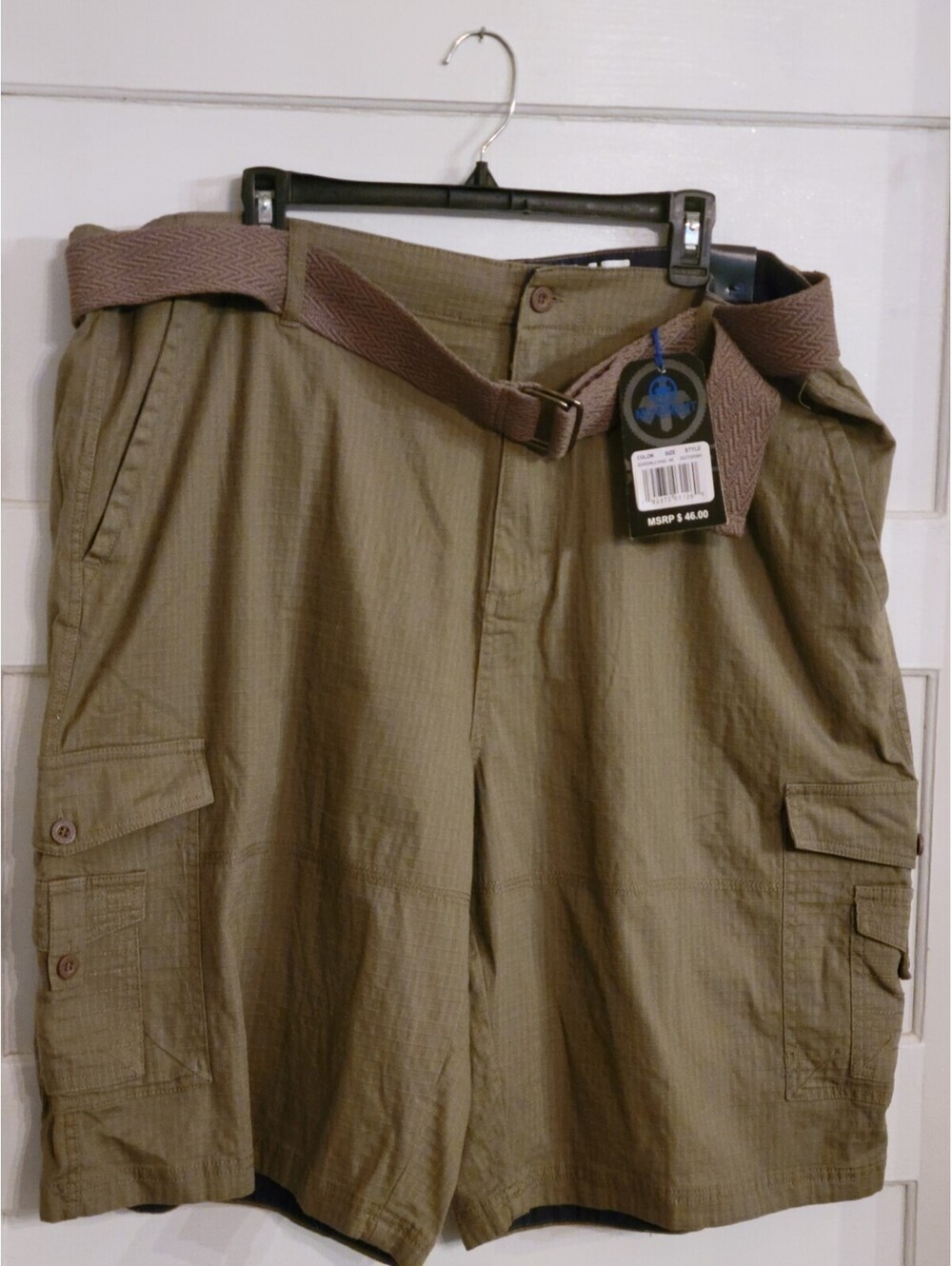 Monument Clothing Brown Cargo Shorts Men's Size 46 Pockets Belted